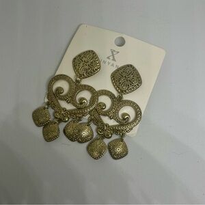 Intricate Gold Dangle Earrings by